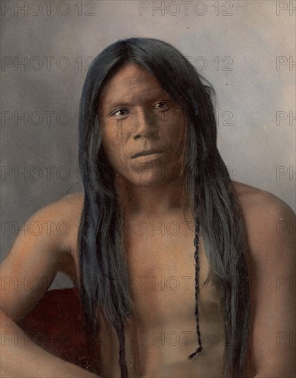 Indians, Vapore, Maricopa, after a picture by F.A.Rinehart, 1899, Maricopa or Piipaash belong linguistically, culturally as well as geographically to the River Yuma, Historic, digitally restored reproduction of an original from the period
