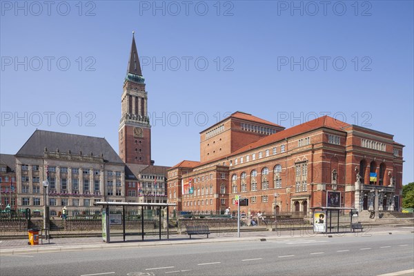 City Hall with City Hall Tower and Opera House, Kiel, state capital, Schleswig-Holstein, Germany, Europe