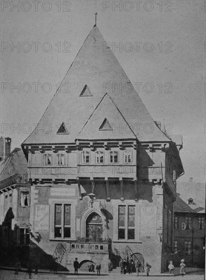 The Guild House in Goslar, Germany, in 1600, Middle Ages, Historical, digitally restored reproduction from a 19th century original, Europe