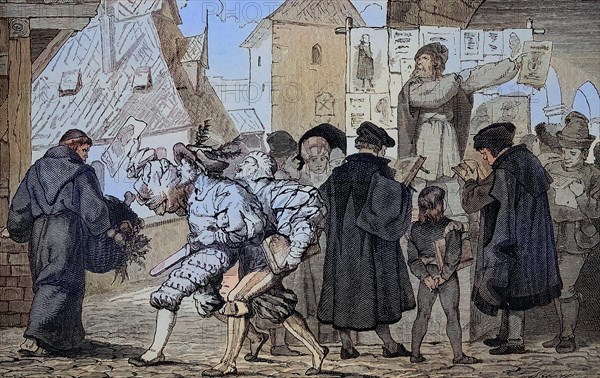 German book trade in the 16th century, Historical, digitally restored reproduction of an original from the 19th century, exact date unknown