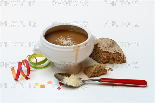 Basler Mehlsuppe, the soup is traditionally eaten at Fasnacht, Basel, Switzerland, Europe