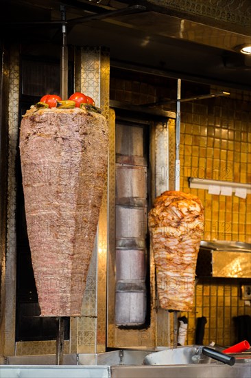 Traditional Turkish Doner Kebab on pole