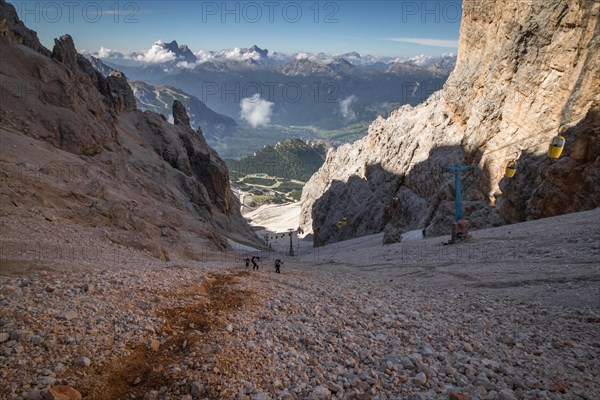 Gondola lift to Forcella Staunies, Monte Cristallo group, Dolomites, Italy, Dolomites, Italy, Europe