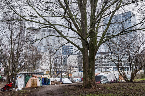 Homeless camp, Berlin, Germany, Europe
