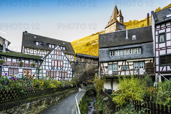 Historic half-timbered houses, Malerwinkel, Bacharach, Upper Middle Rhine Valley, UNESCO World Heritage Site, Rhine, Rhineland-Palatinate, Germany, Europe