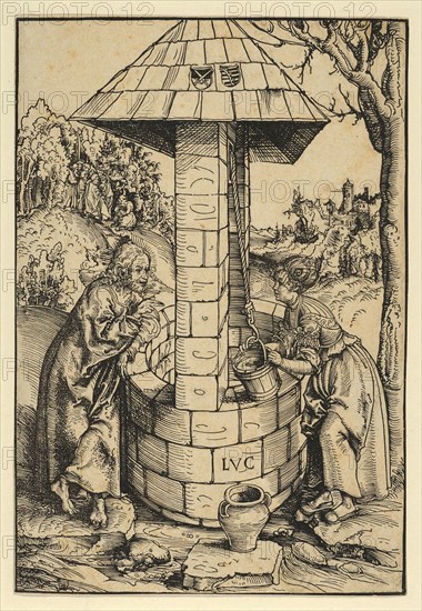 Women of Samaria at the Well, painting by Lucas Cranach the Elder, 4 October 1472, 16 October 1553, one of the most important German painters, graphic artists and book printers of the Renaissance, Historical, digitally restored reproduction of a historical original