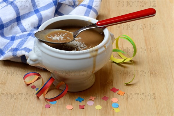 Basler Mehlsuppe, the soup is traditionally eaten at Fasnacht, Basel, Switzerland, Europe