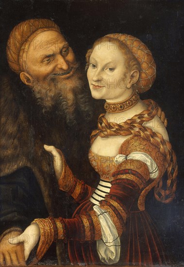 The Old Man in Love, painting by Lucas Cranach the Elder, 4 October 1472, 16 October 1553, one of the most important German painters, graphic artists and book printers of the Renaissance, Historical, digitally restored reproduction of a historical original