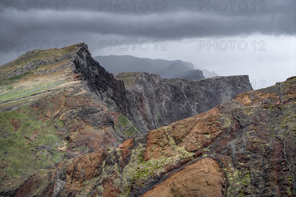 Coastal Landscape, Steep Cliffs, Cape Ponta de Sao Lourenco, Madeira, Portugal, Europe