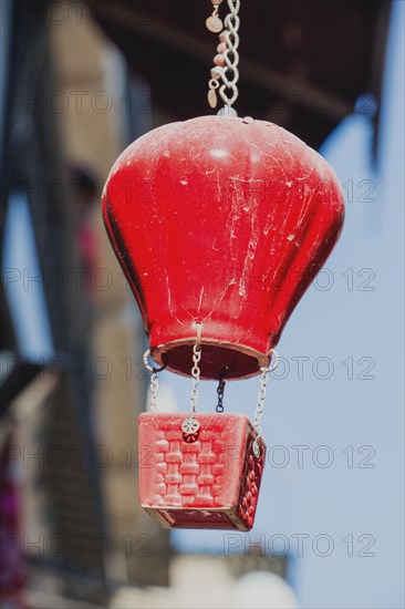 Hot air balloon model made of clay for decoration for sale at the market