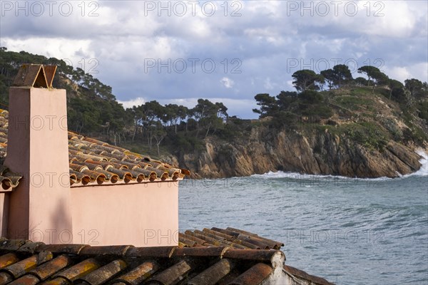 Castell beach on the Costa Brava on the Mediterranean coast of Girona in Catalonia Spain