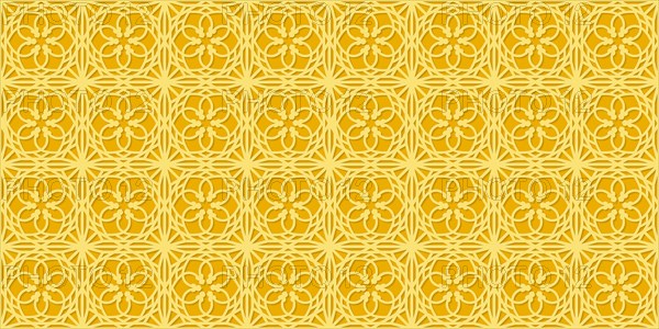 Islamic gold ornament vector seamless pattern