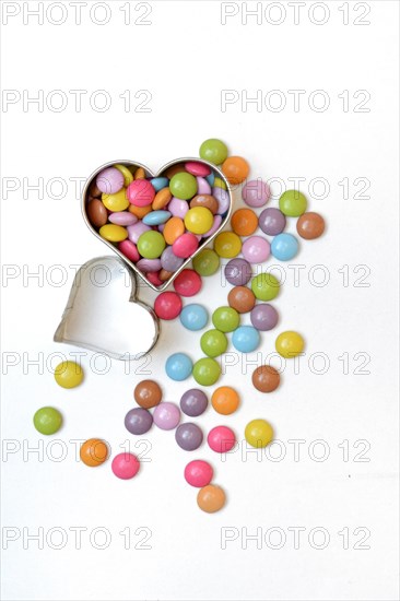 Chocolate Lentils in Heart Cookie Cutter, Smartie