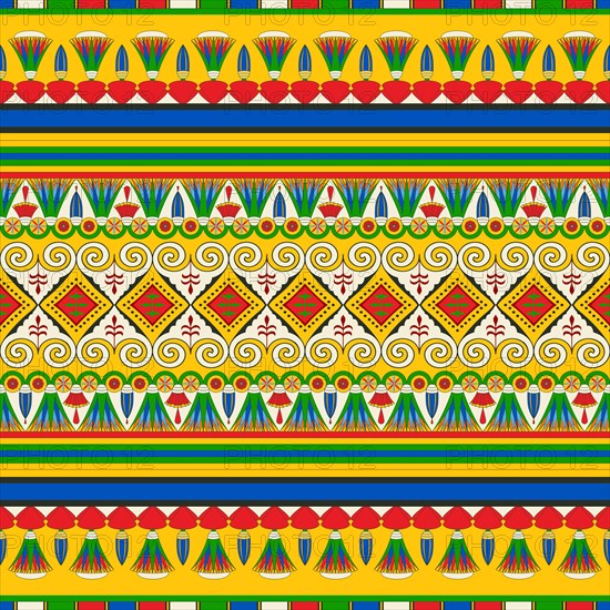 Ancient Egyptian traditional background, vector seamless pattern