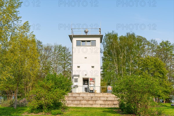 Nieder Neuendorf border tower, watchtower and command post on the GDR border and Berlin Wall, Wall cycle path, Brandenburg, Germany, Europe