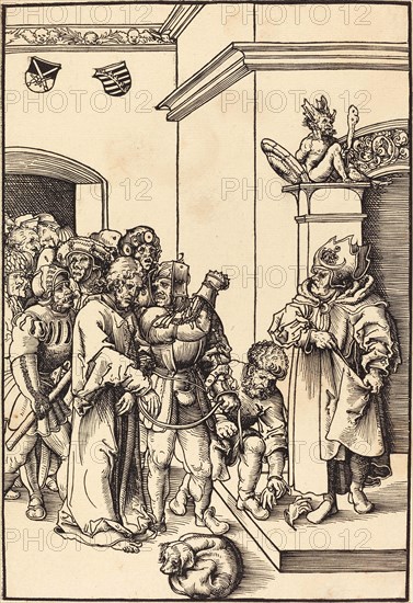 Christ in front of Annas, Annas was Jewish High Priest between the years 6 and about 15 AD, when the Roman Emperor Augustus reigned, painting by Lucas Cranach the Elder, 4 October 1472, 16 October 1553, one of the most important German painters, graphic artists and letterpress printers of the Renaissance, Historical, digitally restored reproduction of a historical original