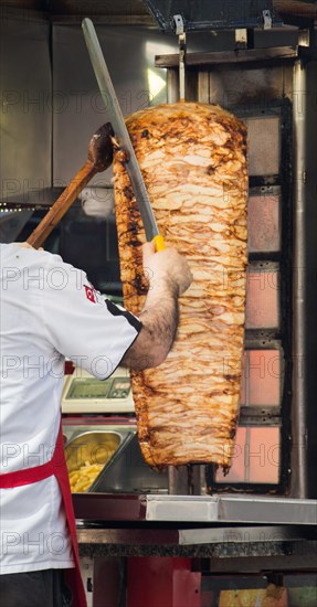 Traditional Turkish Doner Kebab on pole