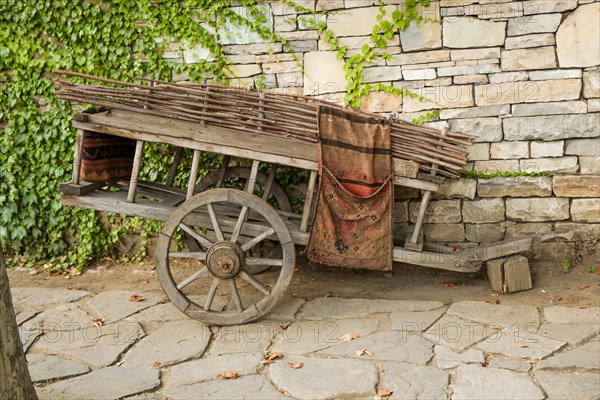 An old traditional wooden cart for transport