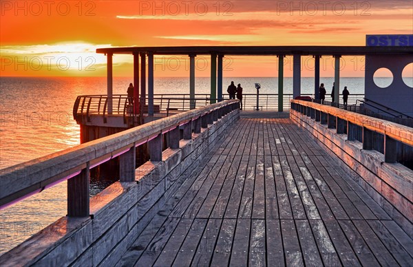 Kellenhusen pier, Baltic Sea, sunrise, Schleswig-Holstein, Germany, Europe