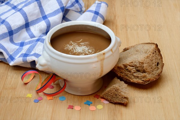 Basler Mehlsuppe, the soup is traditionally eaten at Fasnacht, Basel, Switzerland, Europe