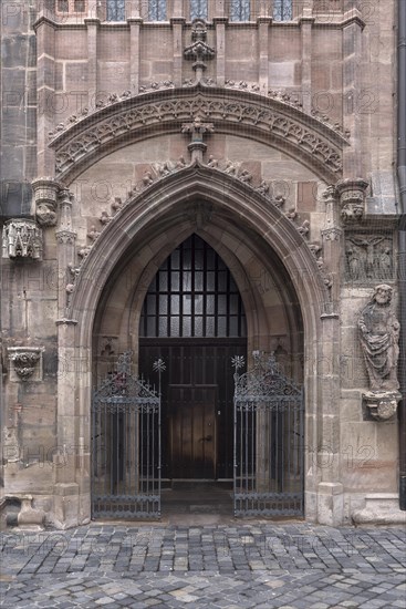 Apothecary Gate of the Lorenzkirche, Nuremberg, Middle Franconia, Bavaria, Germany, Europe