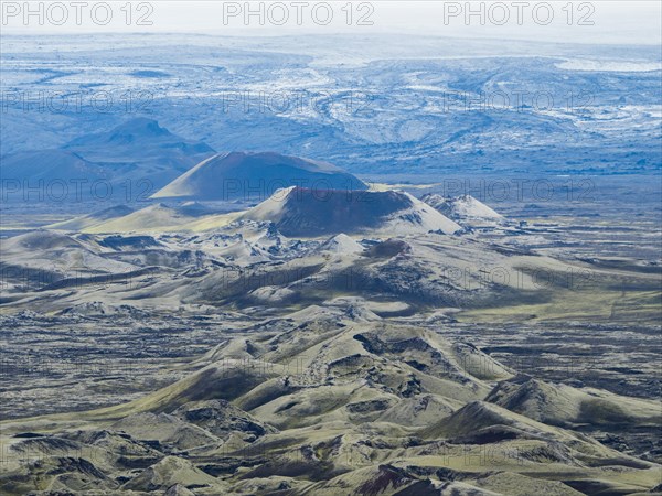 Mossy volcanic landscape, Laki crater or Lakagigar, crater row, highlands, South Iceland, Suourland, Iceland, Europe