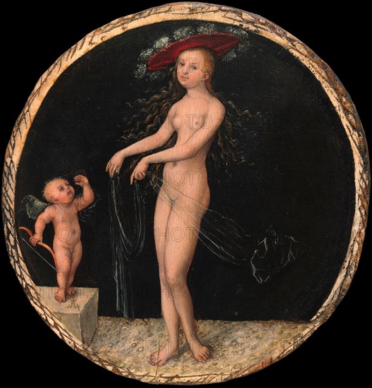 Venus and Cupid, painting by Lucas Cranach the Elder, 4 October 1472, 16 October 1553, one of the most important German painters, graphic artists and letterpress printers of the Renaissance, Historical, digitally restored reproduction of a historical original