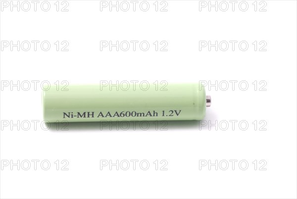 Rechargeable AA battery isolated on white background