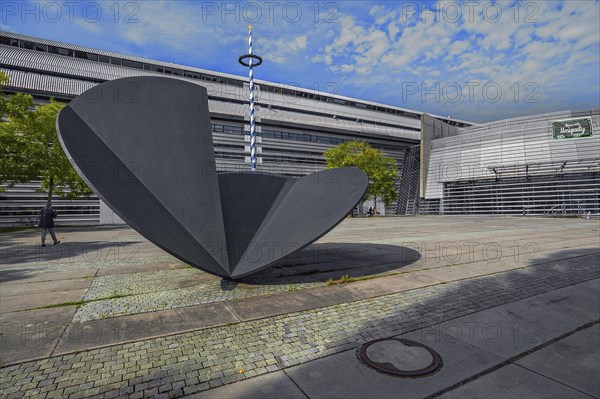 Artwork by Fritz Koenig, Large Leaf Figure from 1996, Location, Technische Universitaet Muenchen. TUM, Munich, Bavaria, Germany, Europe