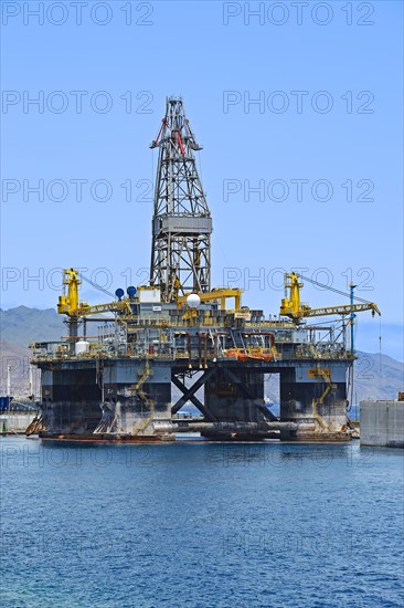 Oil rig in the port of Santa Cruz de Tenerife, Canary Islands, Spain, Europe