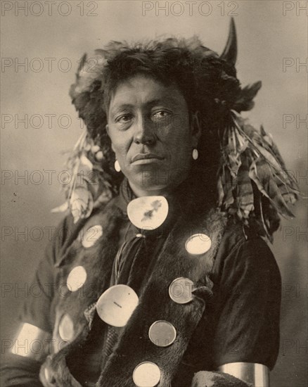 Cloud Man, Assinaboine, after a painting by F.A.Rinehart, 1899, a people of the Indians of North America, historically belonging to the cultural area of the Prairie Indians, Historic, digitally restored reproduction of an original from that time