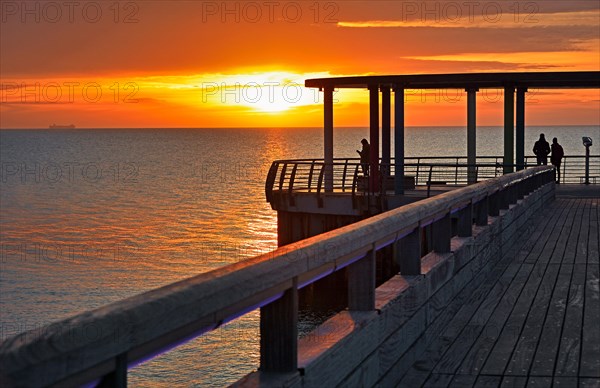 Kellenhusen pier, Baltic Sea, sunrise, Schleswig-Holstein, Germany, Europe