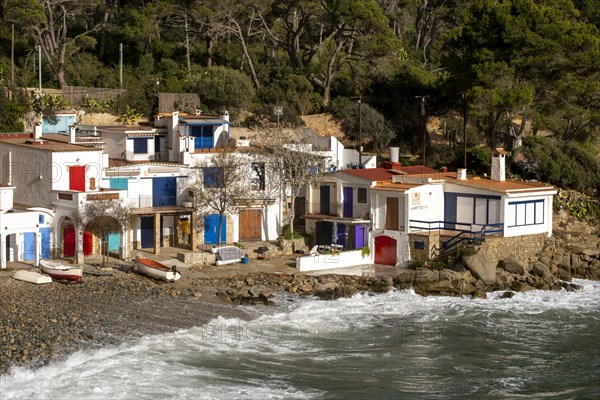 Fishing village Cala SAlguer on the Costa Brava on the Mediterranean coast of Girona in Catalonia Spain