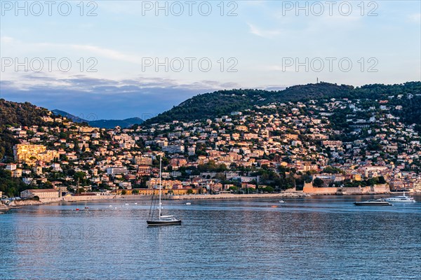 Sunrise over Harbor and Bay of Villefranche-sur-Mer, French Riviera, France, Europe