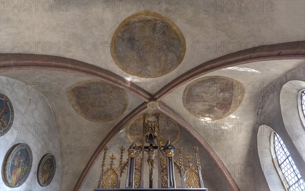 Detail from the late Gothic high altar by Michael Wolgemut c. 1505, St. Egidienkirche, Beerbach, Middle Franconia, Bavaria, Germany, Europe