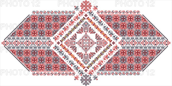 Traditional Romanian embroidery vector design element over white background