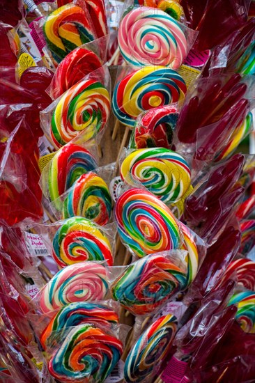 Delicious colorful swirl candy and sweets for kids