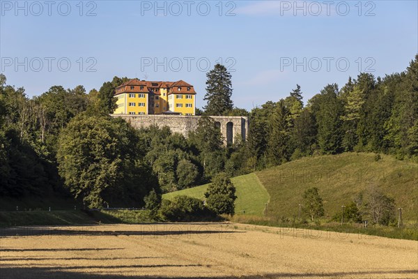 Grafeneck Castle Memorial, killing centre in the context of the murder of the sick during the National Socialist era, the so-called Aktion T4, today a facility for the care of the disabled and social psychiatry, Gomadingen, Baden-Wuerttemberg, Germany, Europe