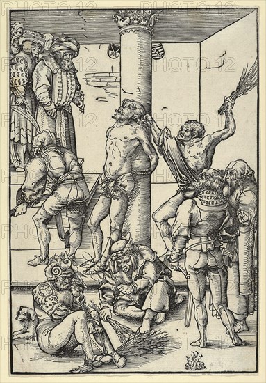 The Flagellation, from the story of the Passion, painting by Lucas Cranach the Elder, 4 October 1472, 16 October 1553, one of the most important German painters, graphic artists and letterpress printers of the Renaissance, Historical, digitally restored reproduction of a historical original
