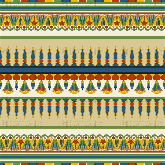 Ancient Egyptian traditional pattern, vector seamless pattern