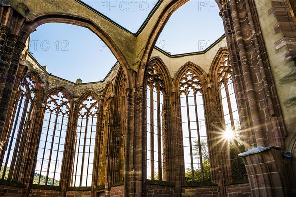 Wernerkapelle church ruins and Stahleck Castle, Bacharach, Upper Middle Rhine Valley, UNESCO World Heritage Site, Rhine, Rhineland-Palatinate, Germany, Europe