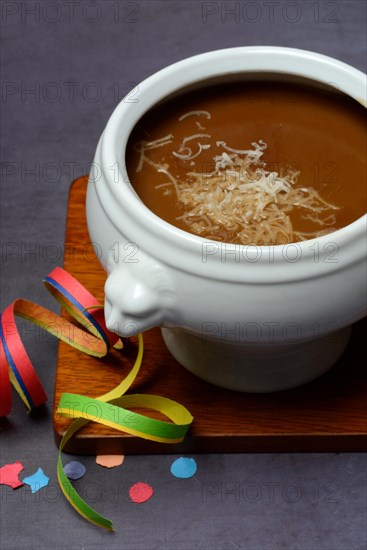 Basler Mehlsuppe, the soup is traditionally eaten at Fasnacht, Basel, Switzerland, Europe