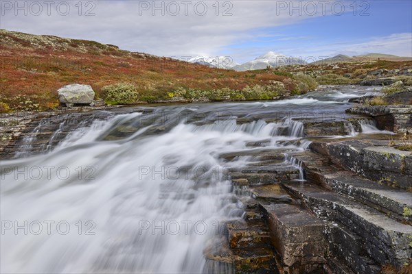 Autumn landscape, fells, Store Ula river, Rondane National Park, Norway, Europe