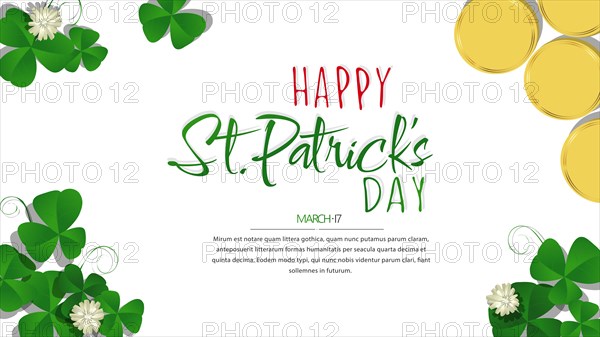 Happy Saint Patrics Day card, editable vector illustration