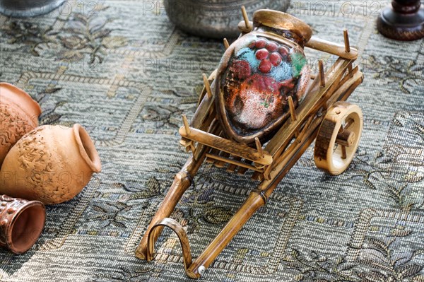 An old traditional wooden cart for transport