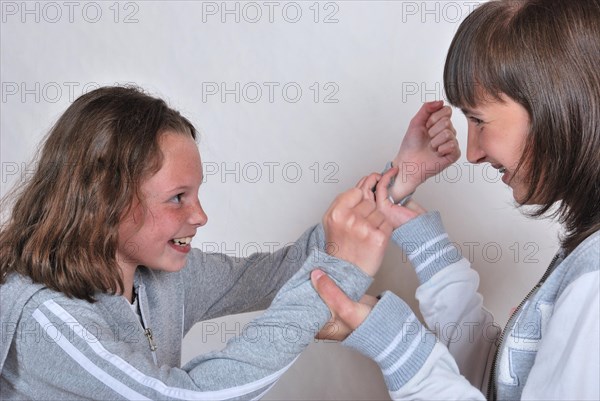 Sisters squabbling gently