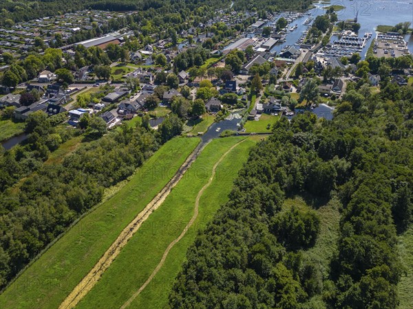 Aerial view of the district of Oud Loosdrecht, Loosdrecht, North Holland, Netherlands