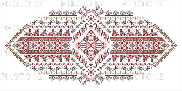 Traditional Romanian embroidery vector design elment over white background