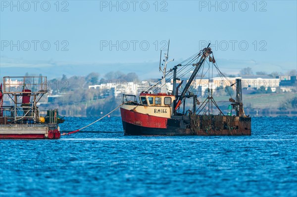 Crab Fishing Boat on River Exe, Dawlish Warren, Exmouth, Devon, England, United Kingdom, Europe