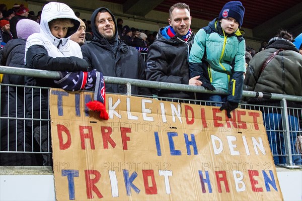 Little boy with poster and wish to Tim Kleindienst